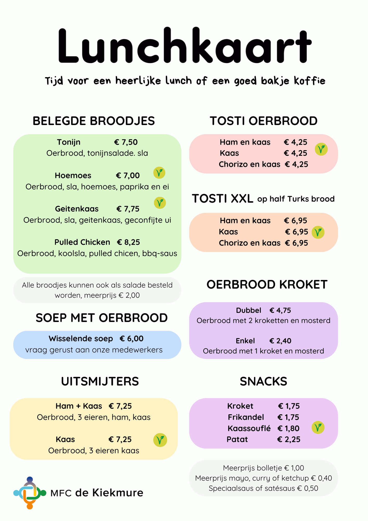 Lunchkaart 2025 De Kiekmure