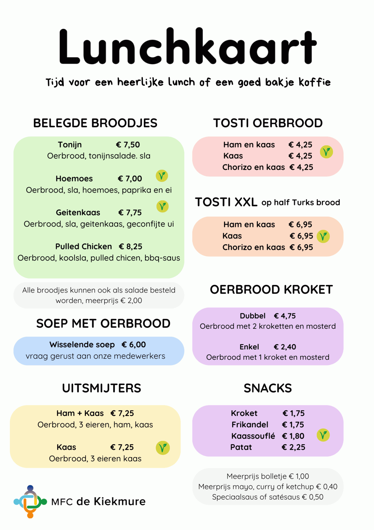 Lunchkaart 2025 De Kiekmure