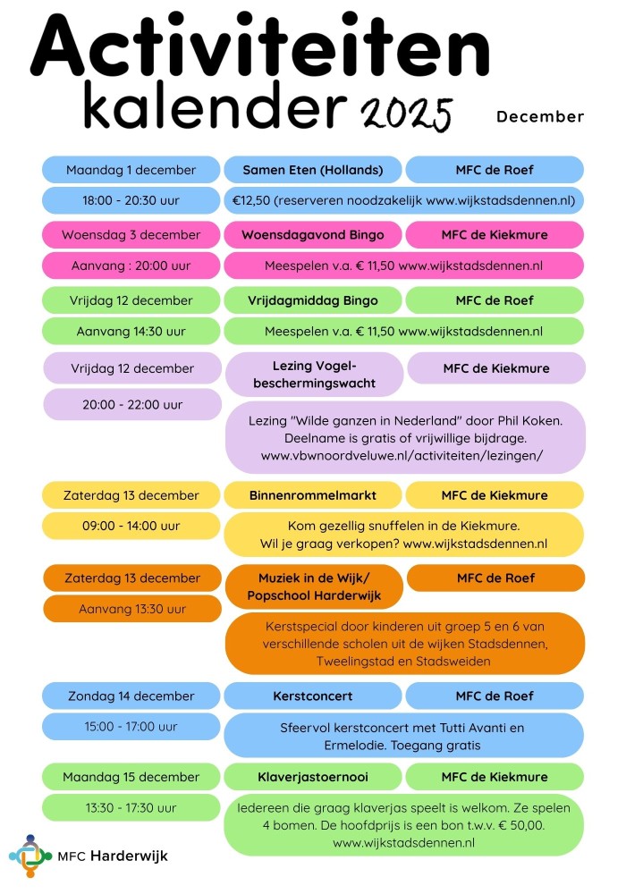 Activiteiten kalender Dec 2025 pag 1